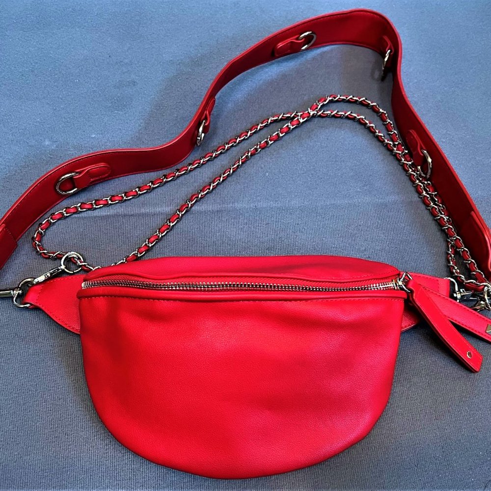 AQUA Red Leather Convertible Belt Bag - Bloomingdale's Exclusive